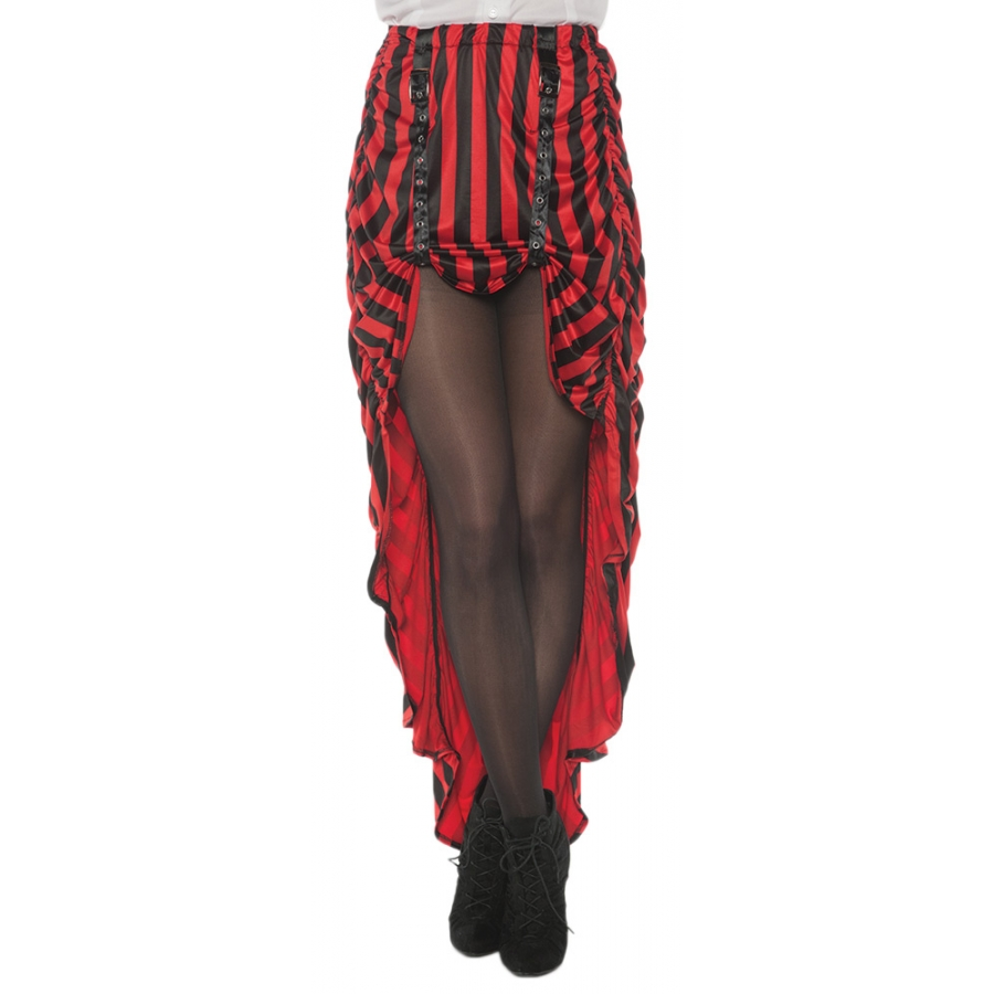 STEAM PUNK SKIRT AD RED/BLACK